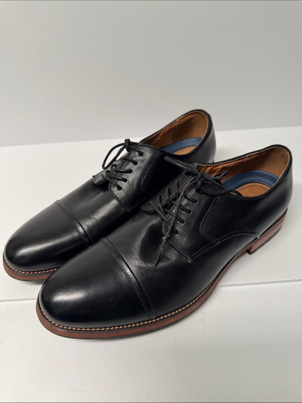 Florsheim Black Leather Cap Toe Oxford Size 10.5D